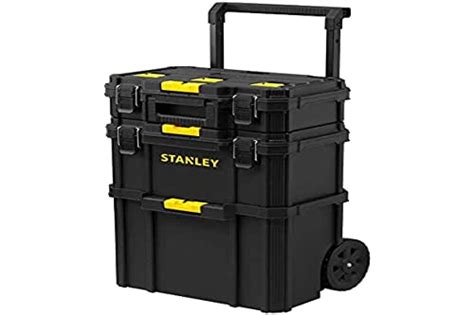 stanley metal 2 piece rolling tool box|stanley stackable tool box.